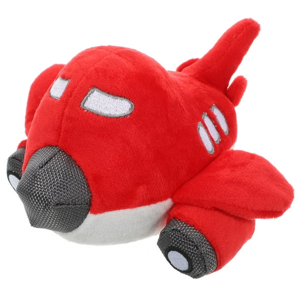 KAKOWELY Juguete para perros, juguete chirriante para perros, juguete interactivo para perros, juguete de peluche para masticar, juguete de peluche con forma de avión.