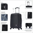 thumbnail image 4 of InUSA Royal 20" Hardside Lightweight Luggage with Spinner Wheels, Handle, and Trolley, Black, 4 of 13