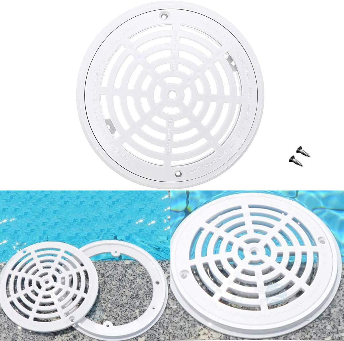 White Main Drain Cover Replacement for Swimming Pool 