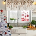 thumbnail image 5 of 2 Pack Brown Orange Eucalyptus Valances for Windows Bedroom Living Room Window Treatments, Farmhouse Weeping Leaves Linen Rod Pocket Valance Drapes Short Kitchen Curtains Over Sink 42"x12", 5 of 8