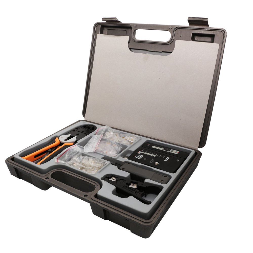 Network Tool Repair Kit, LAN Cable Tester Computer Maintenance Coax Crimper Tool for RJ