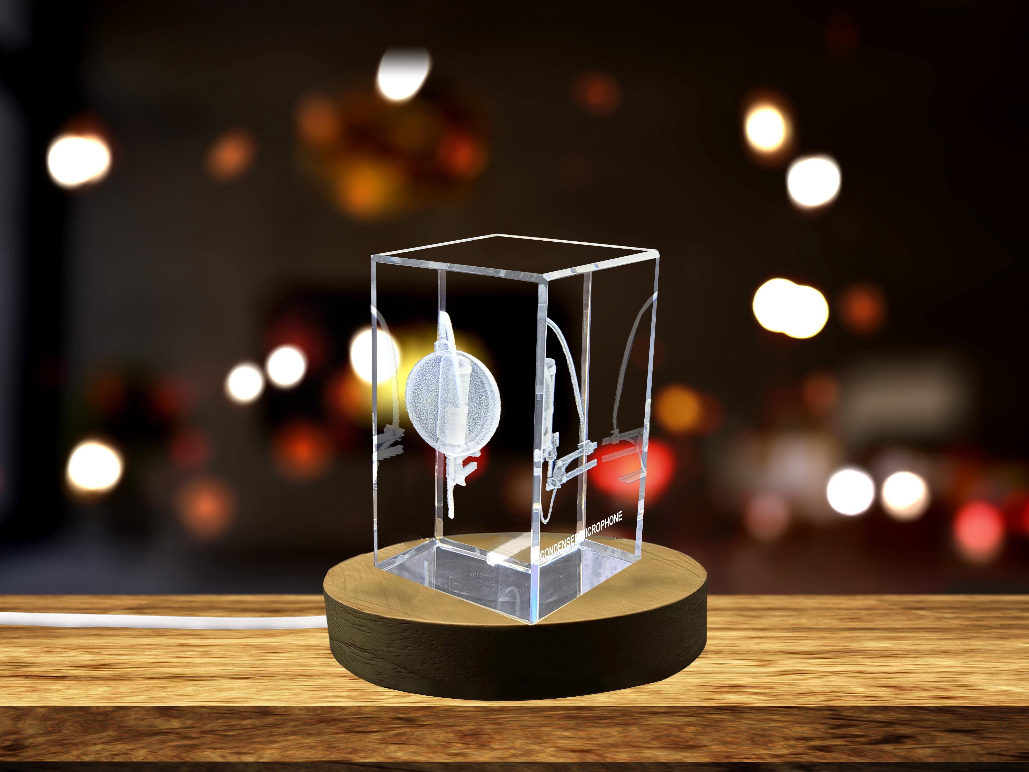 A Faceted Crystal Condenser Microphone - A Hyper-Realistic Tribute to Studio Craft