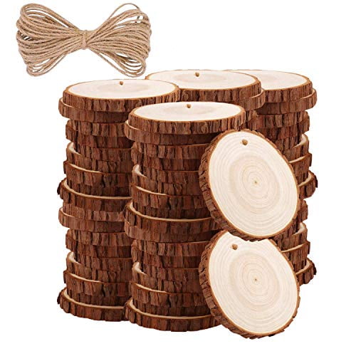 50 Wooden Log Slices Natural Tree Bark Plaque Decorative Wedding Gift Décor 