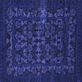 thumbnail image 1 of Ahgly Company Machine Washable Indoor Square Abstract Blue Modern Area Rugs, 3' Square, 1 of 4