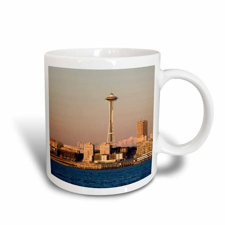 3dRose WA, Seattle, Space Needle and Elliott Bay - US48 JWI2229 - Jamie and Judy Wild, Ceramic Mug,