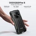 thumbnail image 5 of DOOGEE Fire 5 Rugged Phone Unlocked,13000mAh/Reverse Charging Android 15 Dual Sim,6.6" HD+90Hz Rugged Smartphone 12GB+64GB,2TB Expand,Nfc,Face ID,Otg, 5 of 10
