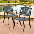 thumbnail image 2 of Naples Cast Aluminum Outdoor Dining Chairs, Set of 2, Black Sand, 2 of 11