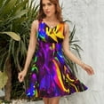 thumbnail image 7 of Rave Rainbow of Glow Stick Fire Dress Summer Street Style Dresses Female Sleeveless Printed Sundress, 7 of 7