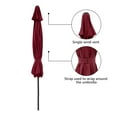 thumbnail image 2 of 11' Patio Umbrella, Outdoor Table Market Large Umbrella with 8 Steel Ribs and Crank, Dark Red, 2 of 8
