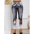 thumbnail image 3 of 3D Print Jeggings Tamaño de Papá Noel del copo de nieve Campanas de Navidad Plus Rosegal Leggings de talla grande, 3 of 5
