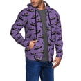 thumbnail image 3 of Zip Up Hoodies for Men - Flying bats gothic style purple Long Sleeve Comfrt Men'S Fashion Hoodies & Sweatshirts, Jackets for Men Hoodies Pullover Clothing Clothes with Pouch, 3 of 5