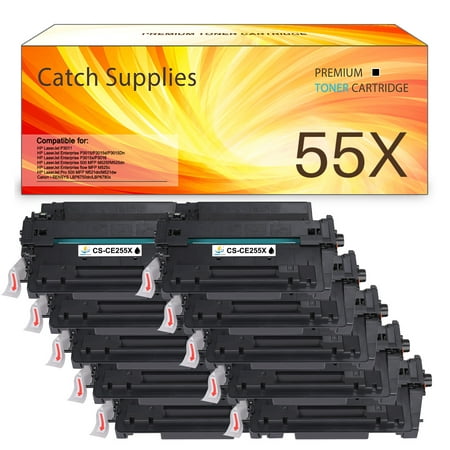 Catch Supplies 10-Pack Compatible Toner for HP CE255X 55X LaserJet P3015Dn P3015x MFP M525f M525dn M521dn M521dw Printer (Black) Catch Supplies is a global trading company bringing you a broad range of high quality toner cartridge products. All products are 100% tested by our Quality Control Team  brand new and in pristine condition. Product Specification: Brand: Catch Supplies Compatible Toner Cartridge Replacement for: HP CE255X/GPR-40H CE255X/GPR-40H Compatible Toner Cartridge Replacement for Printer: HP LaserJet P3011  LaserJet Enterprise P3015d/P3015Dn/P3015x/P3016  LaserJet Enterprise 500 MFP M525f/M525dn  LaserJet Enterprise flow MFP M525c  LaserJet Pro 500 MFP M521dn/M521dw; Canon i-SENSYS LBP6750dn/LBP6780x Pack of Items: 10-Pack Ink Color: 10 * Black Page Yield (based upon a 5% coverage of A4 paper): 10*12 500 Pages Cartridge Approx.Weight : 32.41 Pounds Cartridge Dimensions (Per Pack): 13.39 x 9.45 x 9.84 Inches Package Including: 10-Pack Toner Cartridge