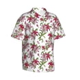 thumbnail image 2 of Balery Lilies Flowers Print Men's Hawaiian Shirts Short Sleeve Beach Shirt Relaxed Fit Vacation Button Down Shirts-3X-Large, 2 of 9