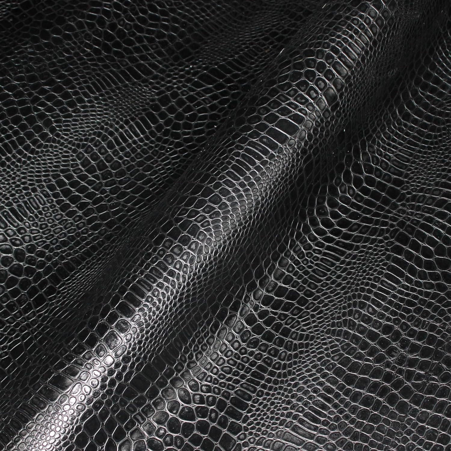 ArtisanCowhides Genuine Reptile Embossed Cowhide Leather for Crafts Projects–  Black 10 SqFt - 3.5-4.0 oz