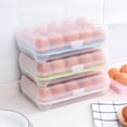 thumbnail image 3 of Refrigerator Egg Storage Container, Single Layer Airtight Food Storage Box Holds 15 Eggs, Plastic Kitchen Organizer for Fridge, BPA-Free Fresh-Keeping Egg Holder Pink, 3 of 3