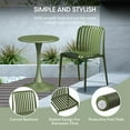 thumbnail image 4 of WestinTrends Playa 3-Piece Outdoor Metal Dining Table Set And Stackable Resin Patio Chairs, Olive Green, 4 of 14