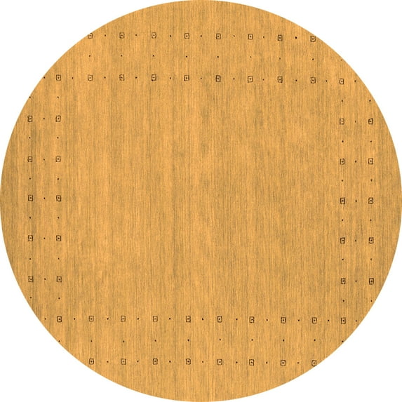 Ahgly Company Indoor Round Abstract Orange Contemporary Area Rugs, 8' Round