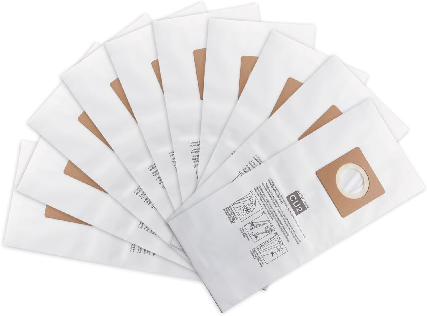 MHAWBL-AH10143 Upright Bags for Hoover HushTone CU2 Vacuum Cleaner CH54013 CH54015 CH54113 CH54115, for hoover commercial vacuum bags, 10 Pack - White