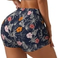 thumbnail image 2 of Xecao Hawaiian Style Print Workout Shorts for Women Soft Smooth Gym Yoga Scrunch Active Tennis Workout Running Shorts, 2 of 9