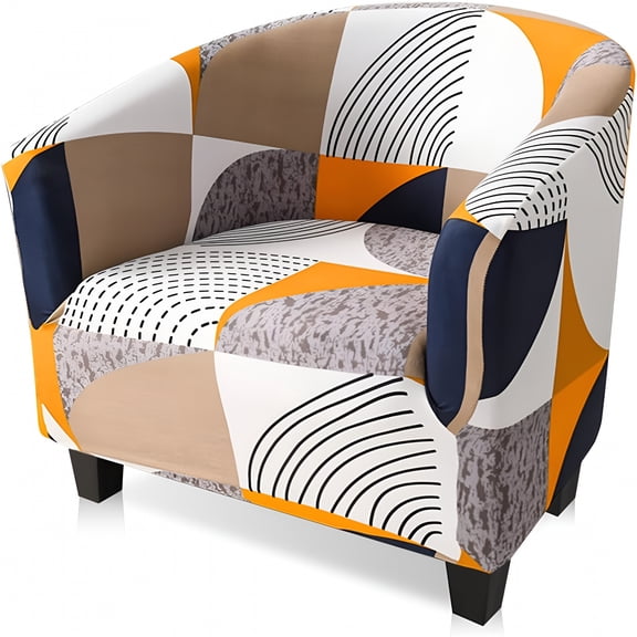 AUQ Club Chair Slipcover: High Stretch Tub Chair Cover,Removable Club Chair Cover Slipcover for Living Room Club Bar Counter