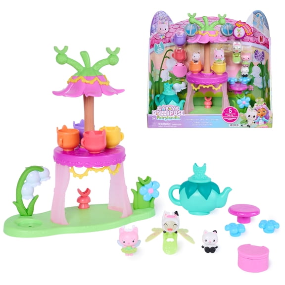 Gabby's Dollhouse Fairylandia Flutter-Riffic Tea Party Playset, Ages 3
