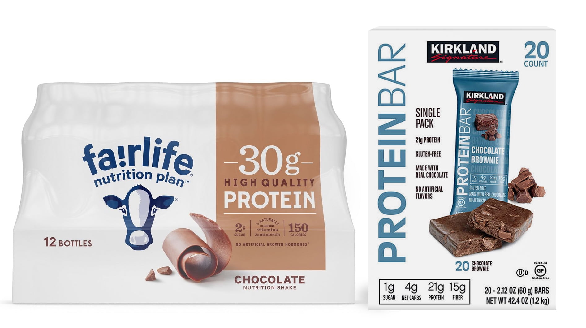 Kirkland Signature Protein Bars Chocolate Brownie 2.12 oz, 20-count :  Health & Household 