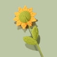 thumbnail image 4 of Ounissouiy Flor artificial rama ganchillo costura girasoles artesanía DIY arte simulación ramo decoración dormitorio sala de estar florero Flores artificiales Ounissouiy HA067508-00, 4 of 6