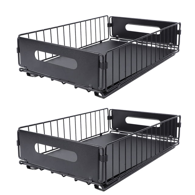 Organizador De Gabinete Extraíble De 2 Piezas, Estante Organizador De Gabinete Deslizante De Metal, Cajón De Almacenamiento Expandible Debajo Del Fregadero Para Cocina, Despensa