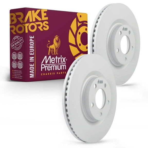 Metrix Premium Chassis Parts - 12.59 inch (319.7mm) 2 PC Front Coated Vented Disc Brake Rotor Fits 2007-2014 Ford Edge, 2007-2015 Lincoln MKX, Replacement 680544FZN, Made in Europe
