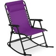 thumbnail image 3 of Best Choice Products Folding Outdoor Zero Gravity Rocking Lounge Chair w/ Headrest Pillow - Amethyst Purple, 3 of 9