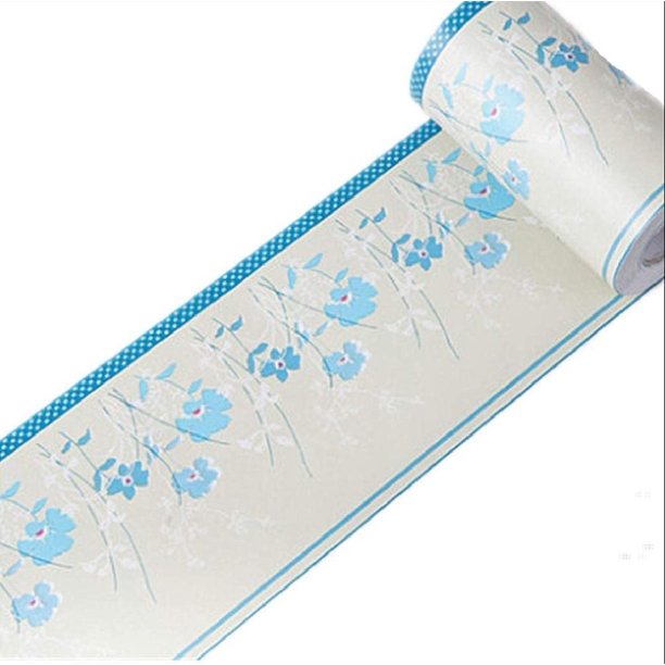 Blue Flower Wall Border SelfAdhesive Wallpaper Border Covering Borders