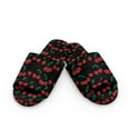 thumbnail image 2 of COEQINE Cherry Black Womens Fluffy Slippers Comfortable Mens Slippers Y2K Fleece Open Toe Fleece Slides Winter Sandals Cute Indoor House Shoes for Bride Guest Ladies, 38-39, 2 of 7