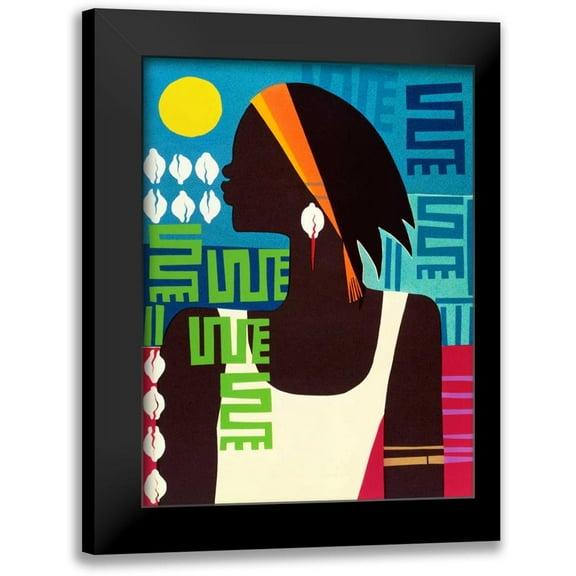 Honeywood, Varnette 12x14 Black Modern Framed Museum Art Print Titled - Virtuous Woman