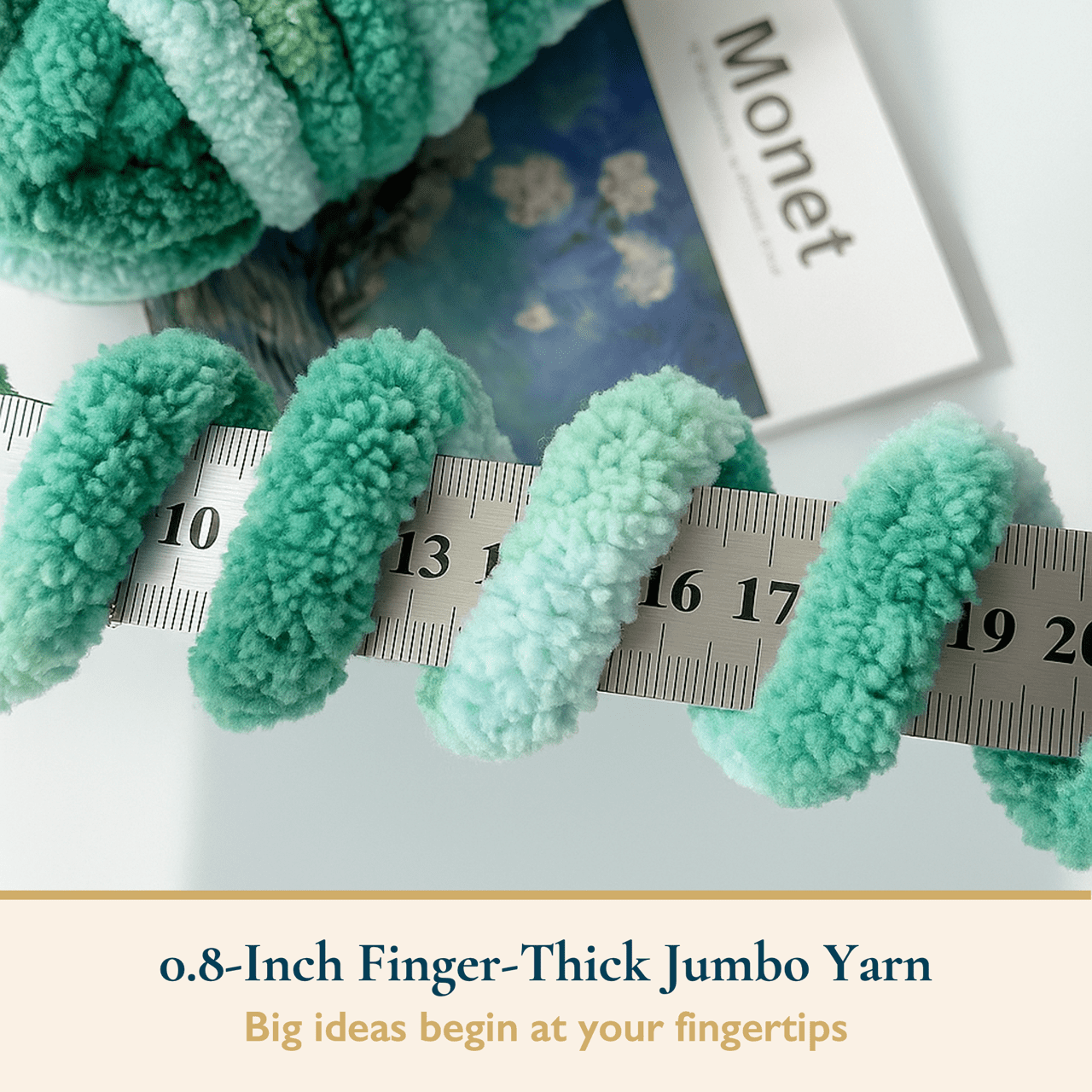 ComfiTime 8-Pack Jumbo 7 Chenille Yarn – Strong Thick Soft Fluffy Yarn for Crochet & Hand Knitting, Quick Work for Plush Blankets, DIY Crafts & Home Décor, Machine Washable, 28 Yds/Skein, Tourmaline