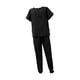 thumbnail image 1 of Conjunto de uniforme médico para mujer, cómodo y con múltiples bolsillos, lavable a máquina. Negro, 1 of 9