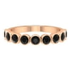 1 CT Bezel Set Black Spinel Half Eternity Ring for Women, 14K Rose Gold, US 9.00