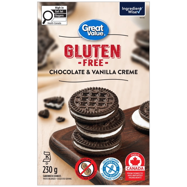 Great Value Gluten Free Chocolate & Vanilla Creme Sandwich Cookies