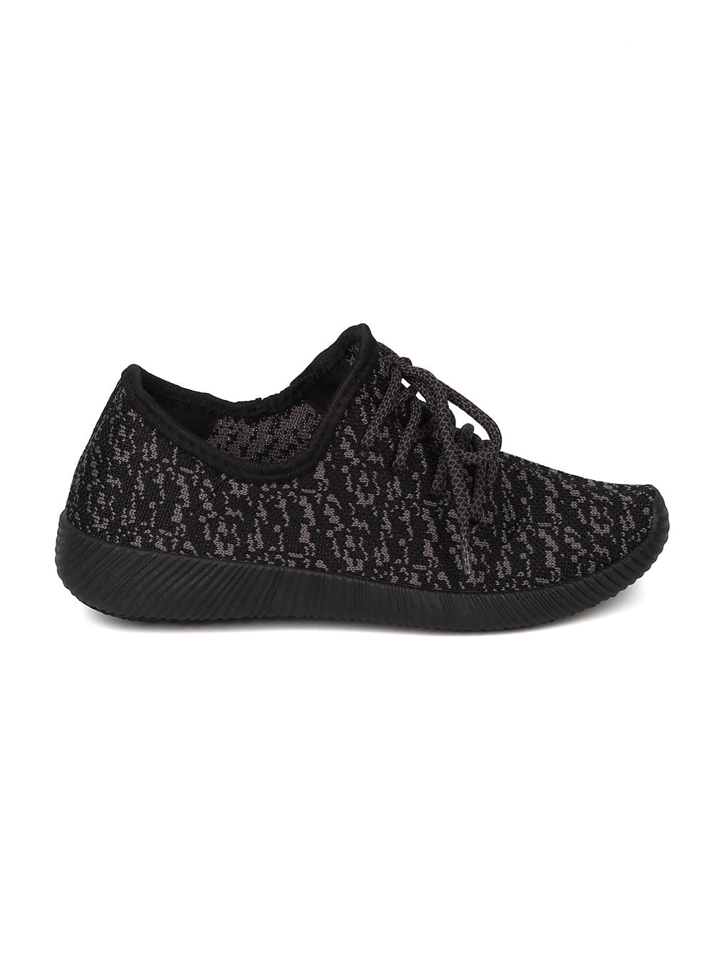 New Women Qupid Nacara 01 Fabric Knitted Lace Up Jogger Sneaker