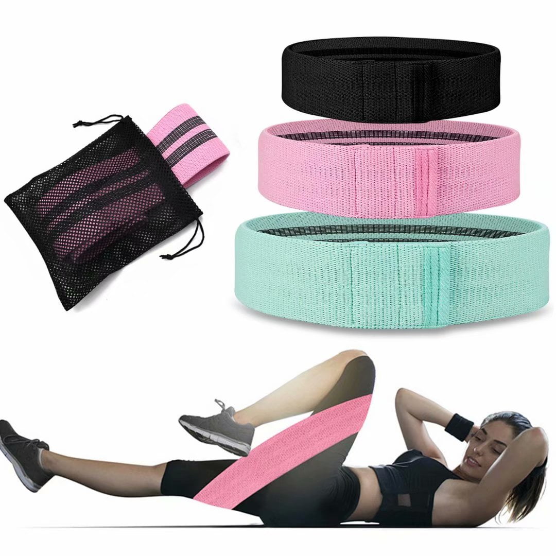 3 Pack Resistance Band Set for Legs and Butt, Fabric