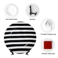thumbnail image 4 of Daiia Black And White Stripes Printed Pattern Ceramic Plate Dinner Plates Bone China Decorative Plates with Display Stand Art Ceramic Ornaments for Wall Hanging Decoration-10in, 4 of 6