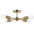 thumbnail image 5 of Globe Electric 17" 4 Brass Living Room Flush Mount Lights with Globe Glass, 5 of 8