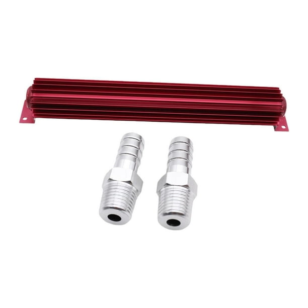 Disipador de calor de transmisión de dos canales con herramientas de montaje de aluminio universal Rojo