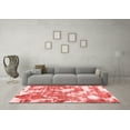 thumbnail image 3 of Ahgly Company Machine Washable Indoor Round Abstract Red Modern Area Rugs, 6' Round, 3 of 4
