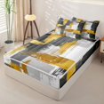 thumbnail image 2 of Homewish Gray Gold Stripes Zipper Twin Comforter Sets with Fitted Sheet and 2 Pillowcases,Modern Geometric Artwork Zipper Bedding Set,Black Reversible,4pcs, 2 of 8
