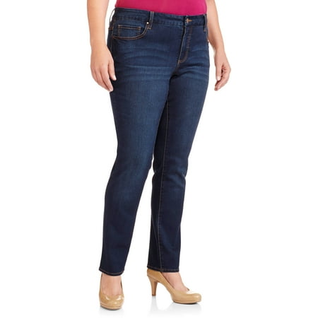 Women's Plus-Size Velvet Touch Slim Straight Jeans - Walmart.com
