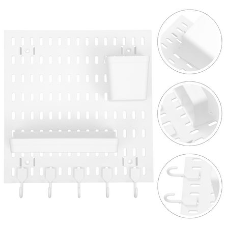 WHAMVOX  Pegboard Organizer Wall Display Panel Organization Organiser Office White