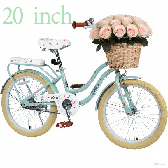 Ambifirner 20 inch Bikes With Basket for Beginners Easy Learning Bicycle Retro Cruiser Bike Single Speed for Rider Height 4'0" - 5'1" ,Easy Assembly