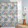 thumbnail image 4 of Shower Curtain Watercolor Floral Green Leaf Shower Curtains for Bathroom Decor, Waterproof Polyester Shower Curtain Set with Hooks, Standard Size 72" x 72" Blue Peony, 4 of 9
