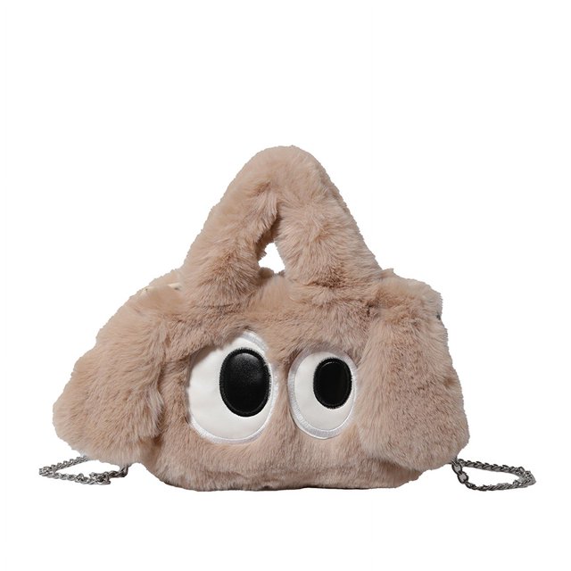 Bolso Bandolera Hombro para Mujer Cachorro Felpa Ojos Grandes Con Asa Superior Esponjoso