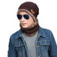 thumbnail image 1 of Men Beanie Hat Scarf Set Winter Warm Knit Hat and Infinity Scarf Gift Set, 1 of 3